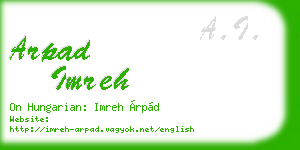 arpad imreh business card
